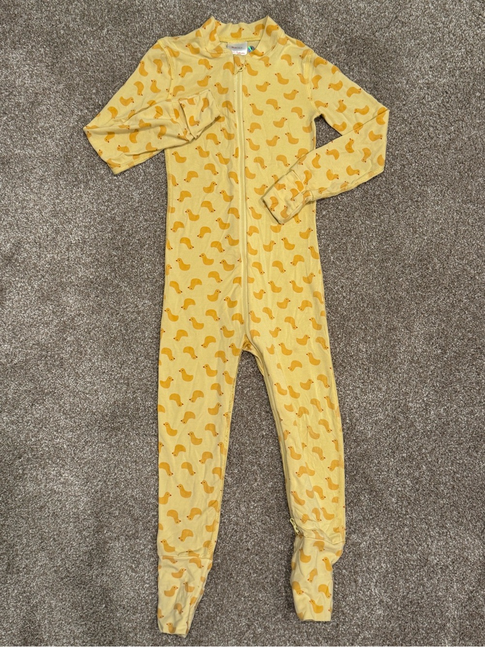 Hanna Andersson Yellow Duck Zip Sleeper 3T Baby TENCEL Modal Convertible Neutral